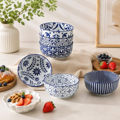 Ceramic Cereal Bowls Set of 6 (4 Count)