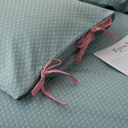 Vintage Green Floral Comforter Set King