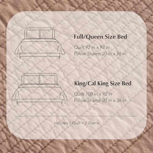 HOME 100% Cotton Modern Lines Quilt Set Queen Size