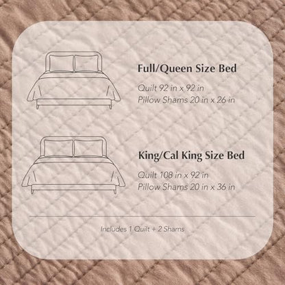HOME 100% Cotton Modern Lines Quilt Set Queen Size