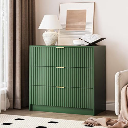 Green Fluted Dresser for Bedroom