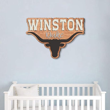 Personalized wooden nursery name sign, Western nursery decor, Custom Baby name sign for boys girls, Kids room decor, Door hanging gift/5