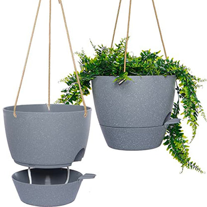 10 Inch Self Watering Hanging Pots (2 Count)