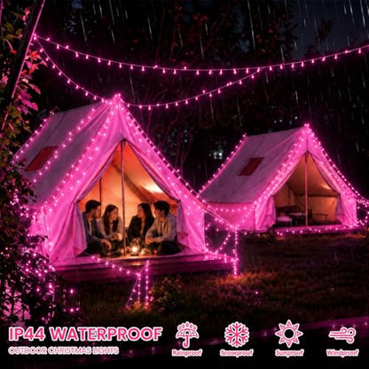 2 Pack 200 LED Battery Operated String Lights