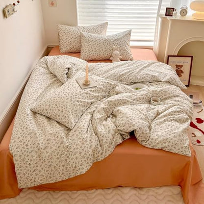 Pink Floral Comforter Set Queen Vintage Flower Botanical Comforter Queen Fluffy Soft Cozy Aesthetic Floral Bedding Set Lightweight French Style Cute Flower Comforter Set for All Seasons