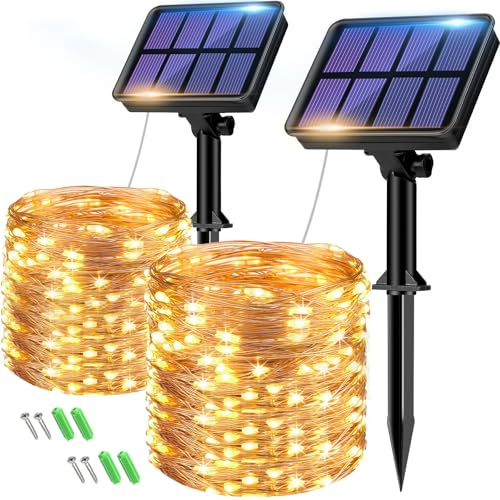 2 Pack Solar String Lights Outdoor (2 Count)
