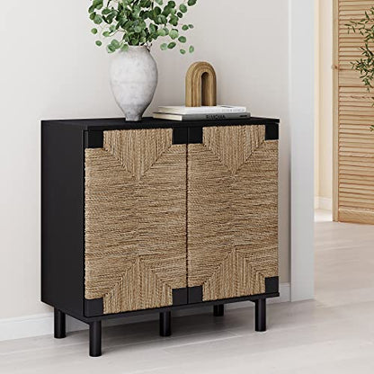 Beacon Accent Natural Sideboard Storage Cabinet in Wire