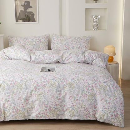 Botanical Floral Comforter Set Queen Aesthetic Cottagecore Bedding Set
