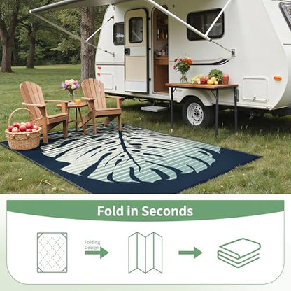 Outdoor Rug Waterproof Plastic Rugs for Patio (57.6 Sq Ft)