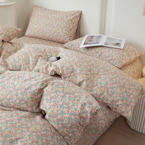 Vintage Flowers Comforter Set King Coquette Floral Bedding Set
