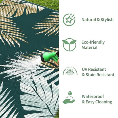 Outdoor Rug Waterproof Plastic Rugs for Patio (54 Sq Ft)