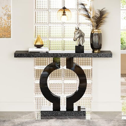 43 Inch Modern Mirrored Console Table