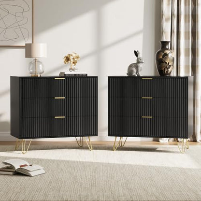 3 Drawer Nightstand Set of 2