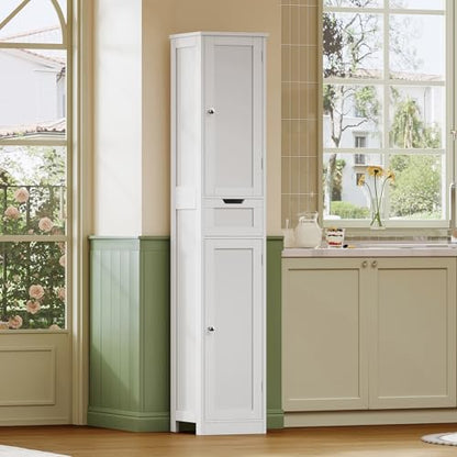 66.9" Tall Bathroom Storage Cabinet with 2 Doors & 1 Drawer