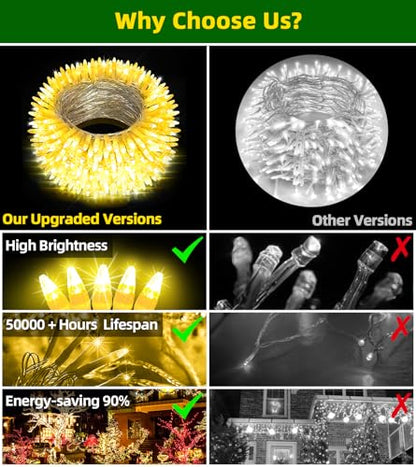 300 LED 75FT Christmas String Lights Outdoor (75 Foot)