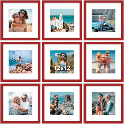 12x12 Picture Frames Set of 9 for Wall Mounting (9 Count)