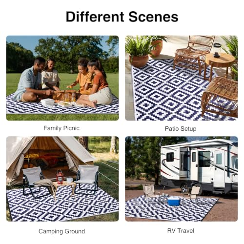 Outdoor Rug 6x9 ft Waterproof Reversible Mat