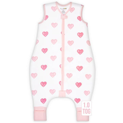 Mama Cheetah Toddler Sleep Sack with Feet, 1.0 TOG Organic Cotton Baby Wearable Blankets with Legs, Baby Sleeping Bag for Walkers, Early Walker 6-18 Month