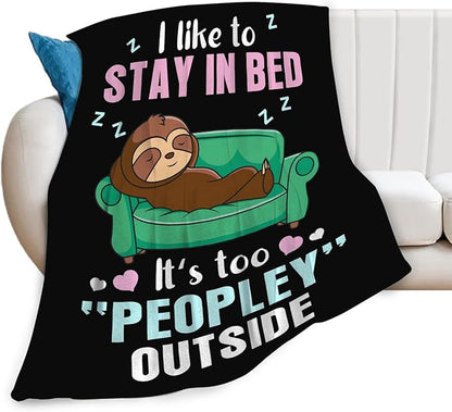 Funny Sloth Throw Blanket Sloth Gifts for Girls Boys Women Men Kids Adults Soft Flannel Fleece Blanket for Couch Sofa Bed Home Decor 60"x80"