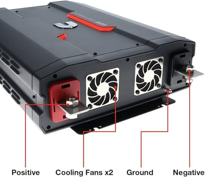 Cummins 5000 Watts Inverter Modified Sine Wave Truck Inverter 12 Volts to 110 Volts Four AC Outlets Two USB Ports (Plus Cable Kit)- CMN5000W - Inverters for Vehicles, Van Life, Camping