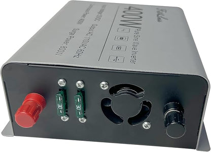 Pure sine Wave Inverter DC 12V Input and AC 110V Output with LCD Display, USB Output Port, Type-C Output Port (400W)