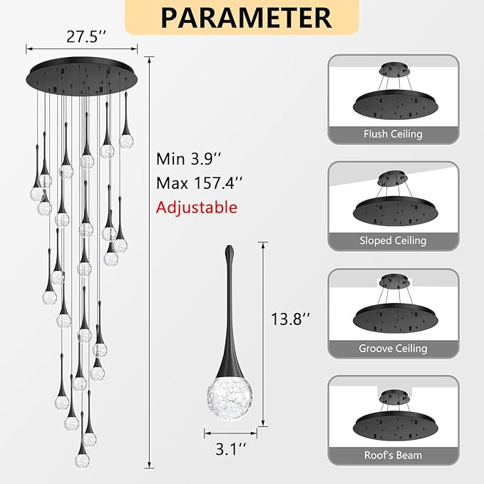 24 Light Modern Glam Crystal Chandelier