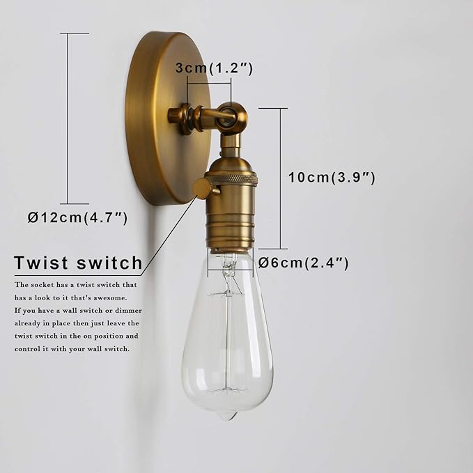 PERMO Minimalist Single Socket 1- Light Wall Sconce Lighting