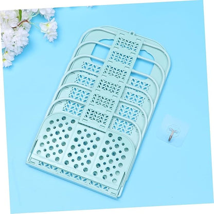 PRETYZOOM Foldable Sky-blue Fruit and Vegetable Storage Basket Wall-mounted Organizer for Laundry and Sundries Small Easy to View Design Multifunctional Chicken Feeding Toy