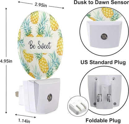 Plug-in Watercolor Pineapple Night Light Be Sweet Nightlight