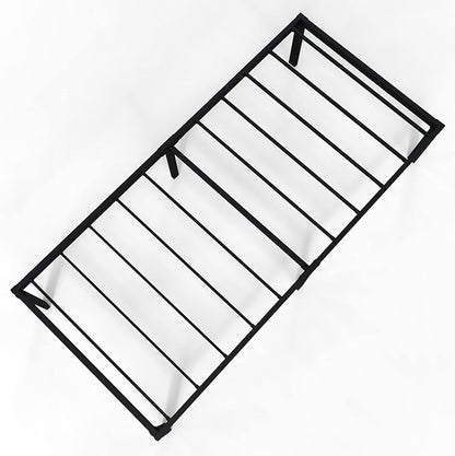 18 Inch Twin Bed Frame Heavy Duty No Box Spring Needed Metal Platform with Maximum Storage, Easy Assembly, Noise Free, Black