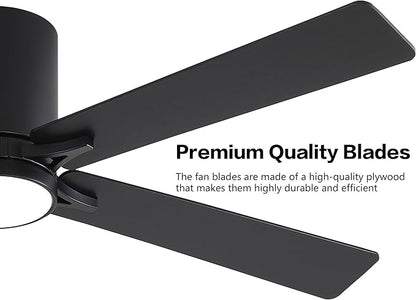 WINGBO 52" DC Flush Mount Ceiling Fan