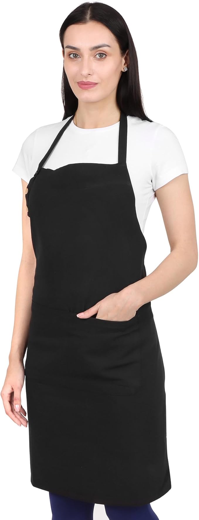 Kitchen Apron Cotton Waterdrop Resistant with adjustable Aprons for Women with Pockets 9 Color option Cooking