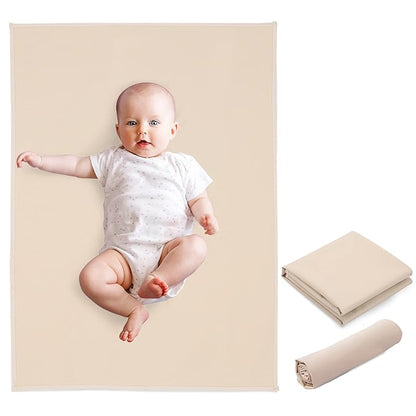 Vegan Leather Baby Changing Mat - Wipeable Portable Changing Pad, Foldable Travel Changing Mat for Baby, Newborns Toddlers Shower Gifts (Apricot,20"*28")