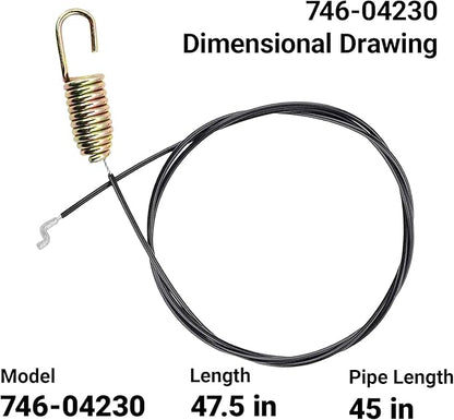 946-04230B Auger Clutch Cable for Cub Cadet Craftsman MTD Troy-Bilt Snow Blower Replaces 746-04230 746-04230A 946-04230A 946-04230 746-04230B