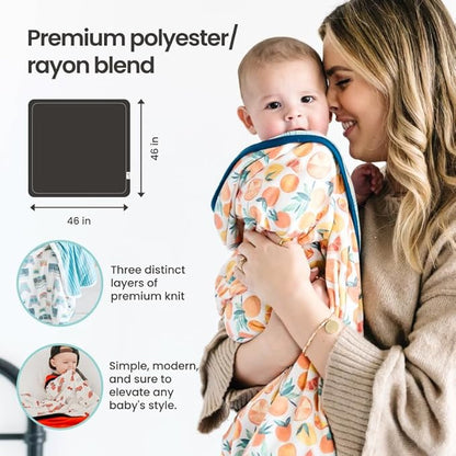 Copper Pearl Three-Layer Baby Blanket: Soft Baby Quilts for Boys and Girls | Breathable, Cozy, Toddler Blanket | Baby Quilt for Newborns | 46x46 Premium Polyester/Rayon | Mabel