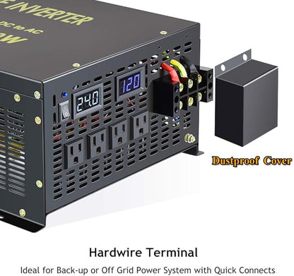 WZRELB Pure Sine Wave 5000W (10000W Surge) 24V Power Inverter DC to AC Power - Solar, RV (RBP-500024)