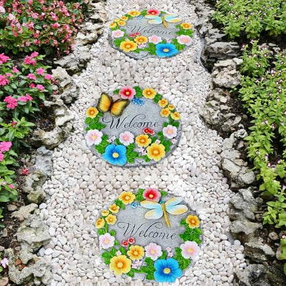 2 Pack Garden Stepping Stones Outdoor 10 Inch Round Cement Stepping Stones (2 Count)