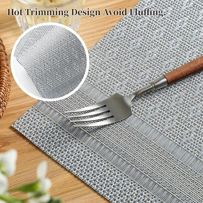 Lunar Grey Placemats Set of 12 (12 Count)