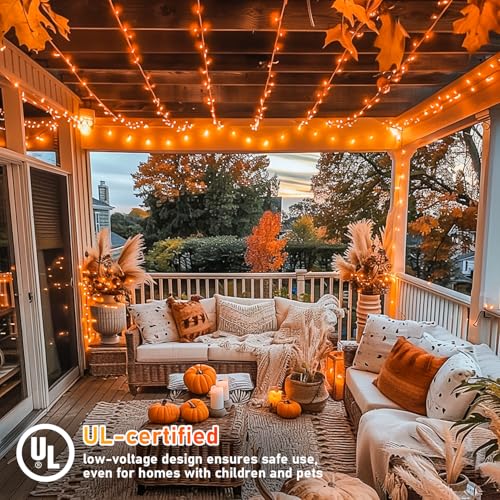 300 LED Orange Lights for Halloween Indoor Outdoor Decor (99 Foot)