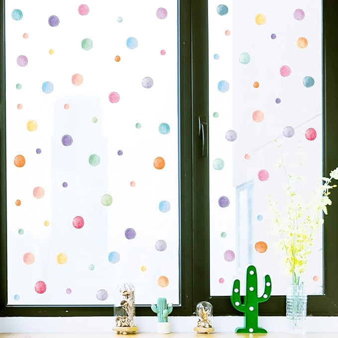 201 Pcs Watercolor Polka Dots Wall Decals, Peel and Stick Boho Rainbow Wall Stickers, Multicolor Circle Wall Decor,Pastel Colorful Round Decoration for Girls Bedroom Kids Nursery Classroom Playroom