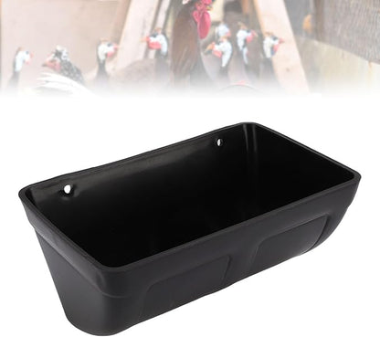 Hanging Poultry Feeder Large Capacity Space Saving Plastic Hanging Chicken Feeder Trough for Farm (Black)