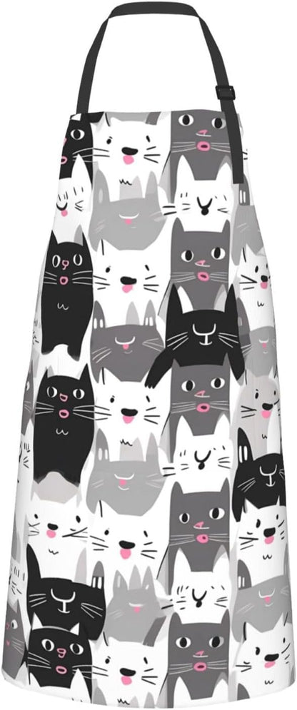 Shark Jumping Home Aprons 2 Pockets 33"×28" for Men Women, Ocean Sea Waterproof Kitchen Cooking Bib
