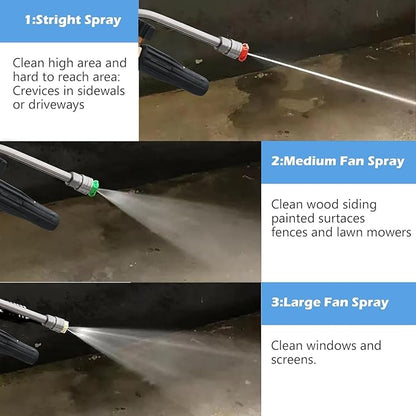 Hourleey Foam Cannon Dual-Connector Accessory, Pressure Washer Double Tip Attachment for Soap Cannon with 5 Power Washer Sprayer Nozzles, 1/4" Quick Connect, 4000 PSI