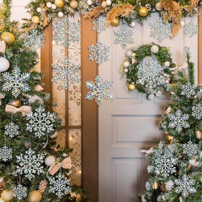 Christmas Snowflakes Ornaments Decorations for Winter Holiday (60 Count)