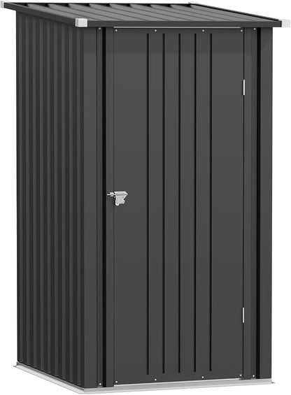 Greesum 3×3FT Outdoor Storage Shed, Metal Patio Storaged Sheds with Lockable Doors, Sheds & Outdoor Storage for Backyard, Pool and Garden, Black
