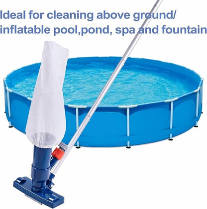 Upgraded Swimming Pool Spa Jet Vacuum Cleaner with Brush & 56" Pole,for Above Ground/Inflatable Pool,Hot Tub,Pond, Spa, Lake and Fountain
