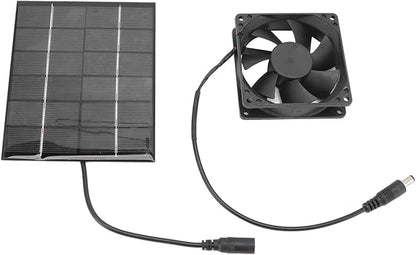 2W Solar Powered Fan, Solar Panel Fan Greenhouse Solar Fan Kit for Chicken Coop,Dog House, Shed
