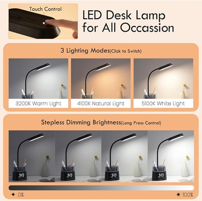 WILIT LED Kids Desk Lamp, Dimmable Study Lamp
