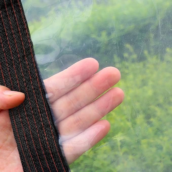 Clear Tarp - Waterproof tarp 6X10FT with Grommets,Clear Vinyl Tarps for Outdoor Porches Transparent Tarpaulin for Patio Enclosure Roofs Greenhouse Plant Chicken Coop Cover