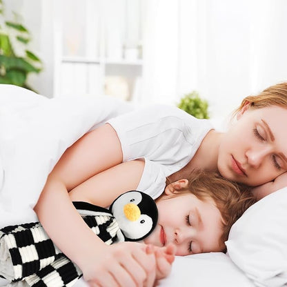Baby Lovey Blanket for Boys Girls Super Soft Checkerboard Gingham with Minky Dot Fabric Backing Penguin Stuffed Animal Lovely Snuggle Toy Black 14 Inch